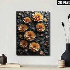 2D flat 1pc Blooming Botanical Floral Wall Art Decor for Living Room Bedroom Office Modern Farmhouse Gallery Wrapped Canvas Prints Ready to Hang