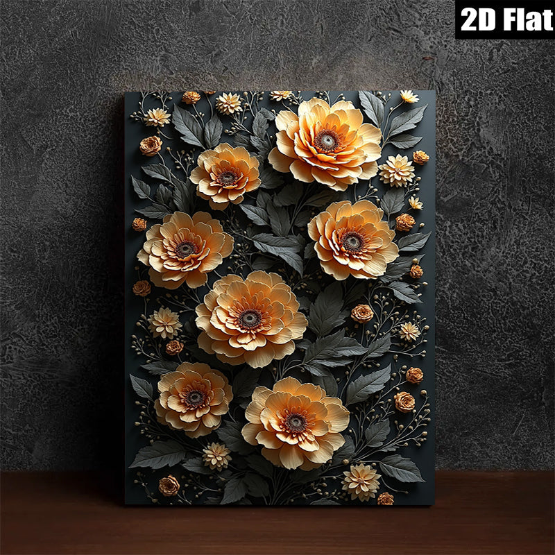 2D flat 1pc Blooming Botanical Floral Wall Art Decor for Living Room Bedroom Office Modern Farmhouse Gallery Wrapped Canvas Prints Ready to Hang