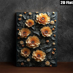 2D flat 1pc Blooming Botanical Floral Wall Art Decor for Living Room Bedroom Office Modern Farmhouse Gallery Wrapped Canvas Prints Ready to Hang