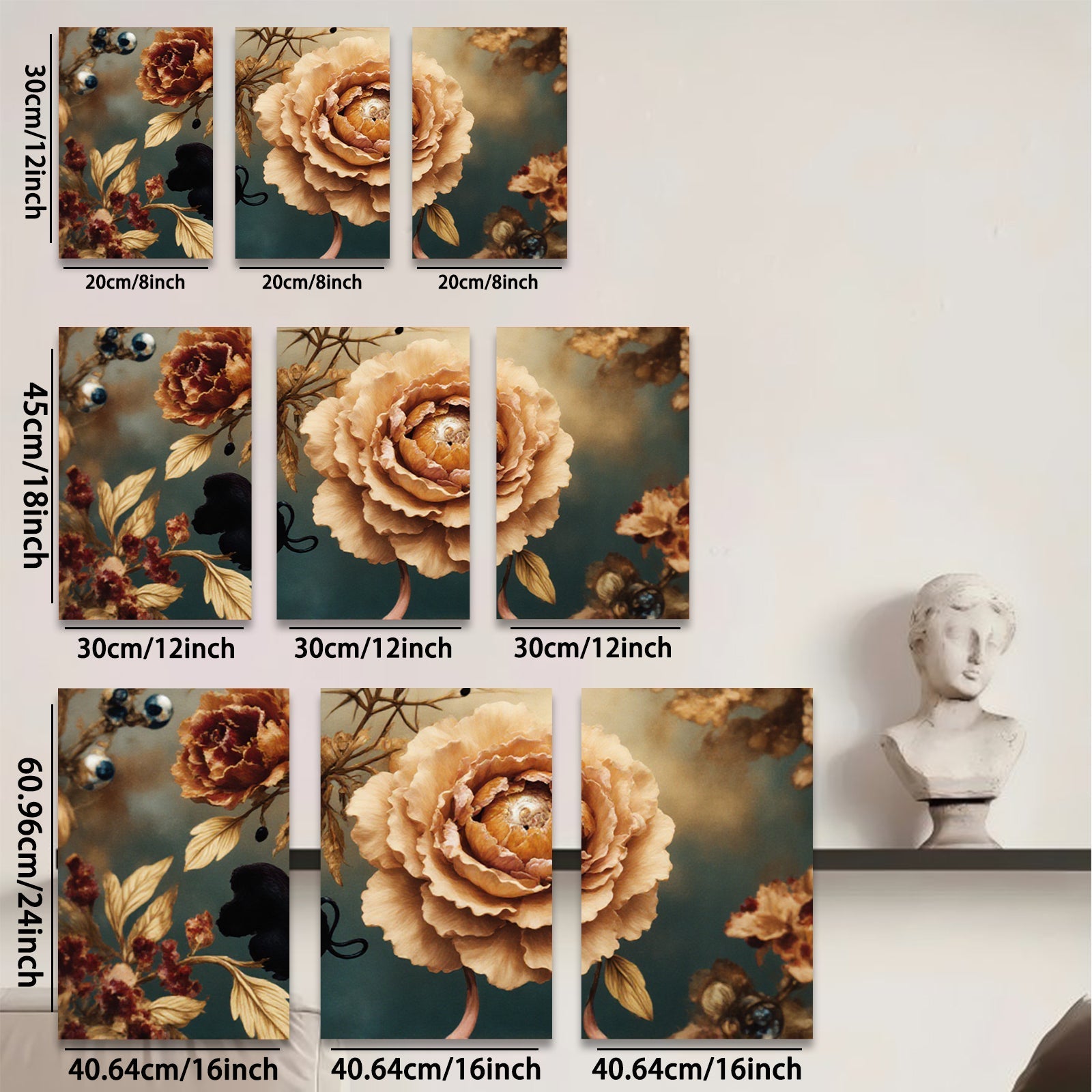 2D flat 1pc Blooming Botanical Warm Hues Farmhouse Wall Decor Living Room Bedroom Art Prints Canvas Paintings Modern Rustic Home D��cor