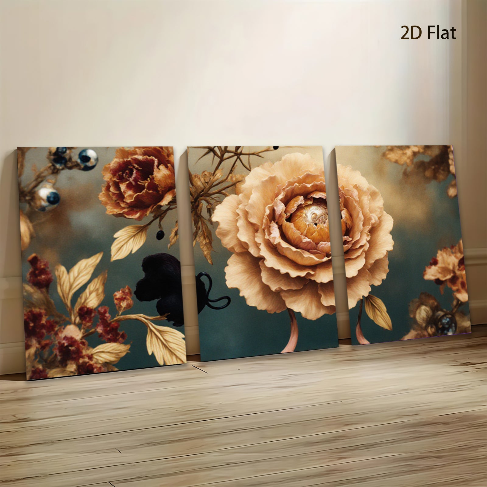 2D flat 1pc Blooming Botanical Warm Hues Farmhouse Wall Decor Living Room Bedroom Art Prints Canvas Paintings Modern Rustic Home D��cor