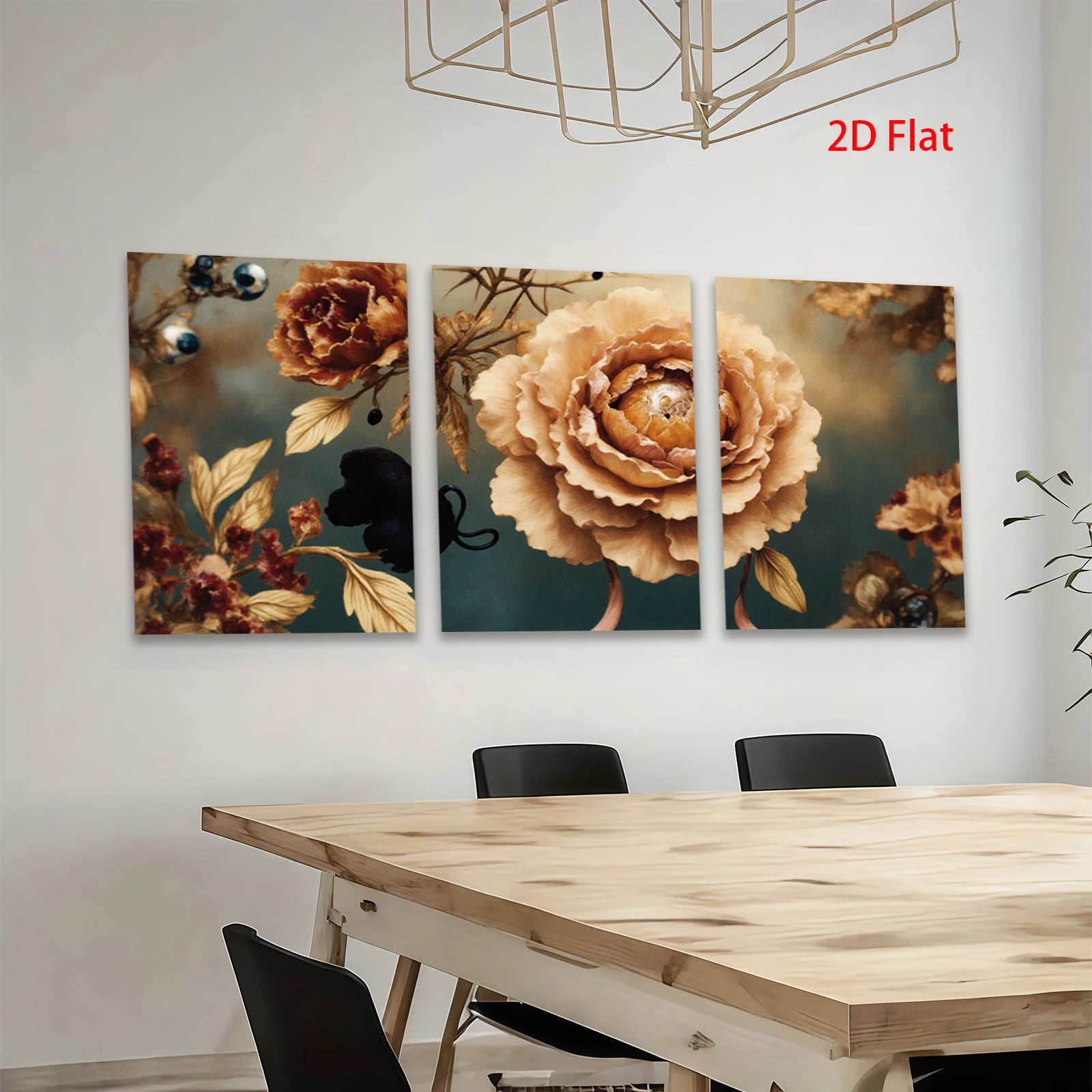 2D flat 1pc Blooming Botanical Warm Hues Farmhouse Wall Decor Living Room Bedroom Art Prints Canvas Paintings Modern Rustic Home D��cor
