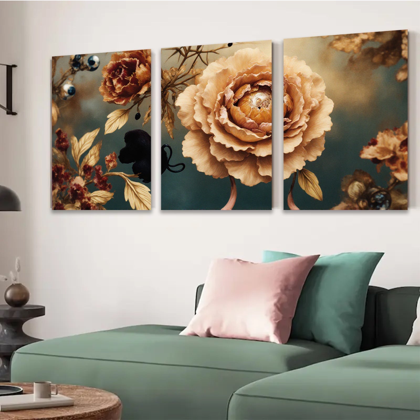 2D flat 1pc Blooming Botanical Warm Hues Farmhouse Wall Decor Living Room Bedroom Art Prints Canvas Paintings Modern Rustic Home D��cor