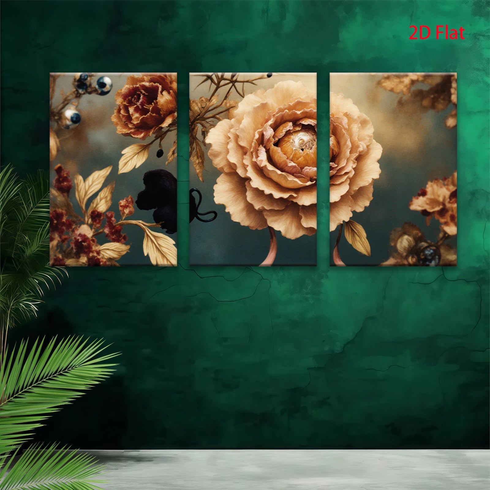 2D flat 1pc Blooming Botanical Warm Hues Farmhouse Wall Decor Living Room Bedroom Art Prints Canvas Paintings Modern Rustic Home D��cor