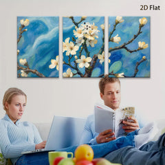 2D flat 1pc Blooming Branch Delicate Floral Wall Art Canvas Prints for Living Room Bedroom Home Decor Farmhouse Style Gallery Wrapped Ready to Hang