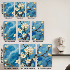 2D flat 1pc Blooming Branch Delicate Floral Wall Art Canvas Prints for Living Room Bedroom Home Decor Farmhouse Style Gallery Wrapped Ready to Hang