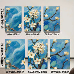 2D flat 1pc Blooming Branch Delicate Floral Wall Art Canvas Prints for Living Room Bedroom Home Decor Farmhouse Style Gallery Wrapped Ready to Hang