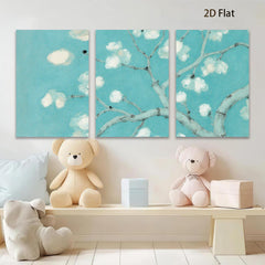 2D flat 1pc Blooming Branch Wall Art Canvas Painting for Living Room Bedroom Home Decor Botanical Floral Modern Farmhouse Style Cozy Textured Gallery Wrapped Ready to Hang