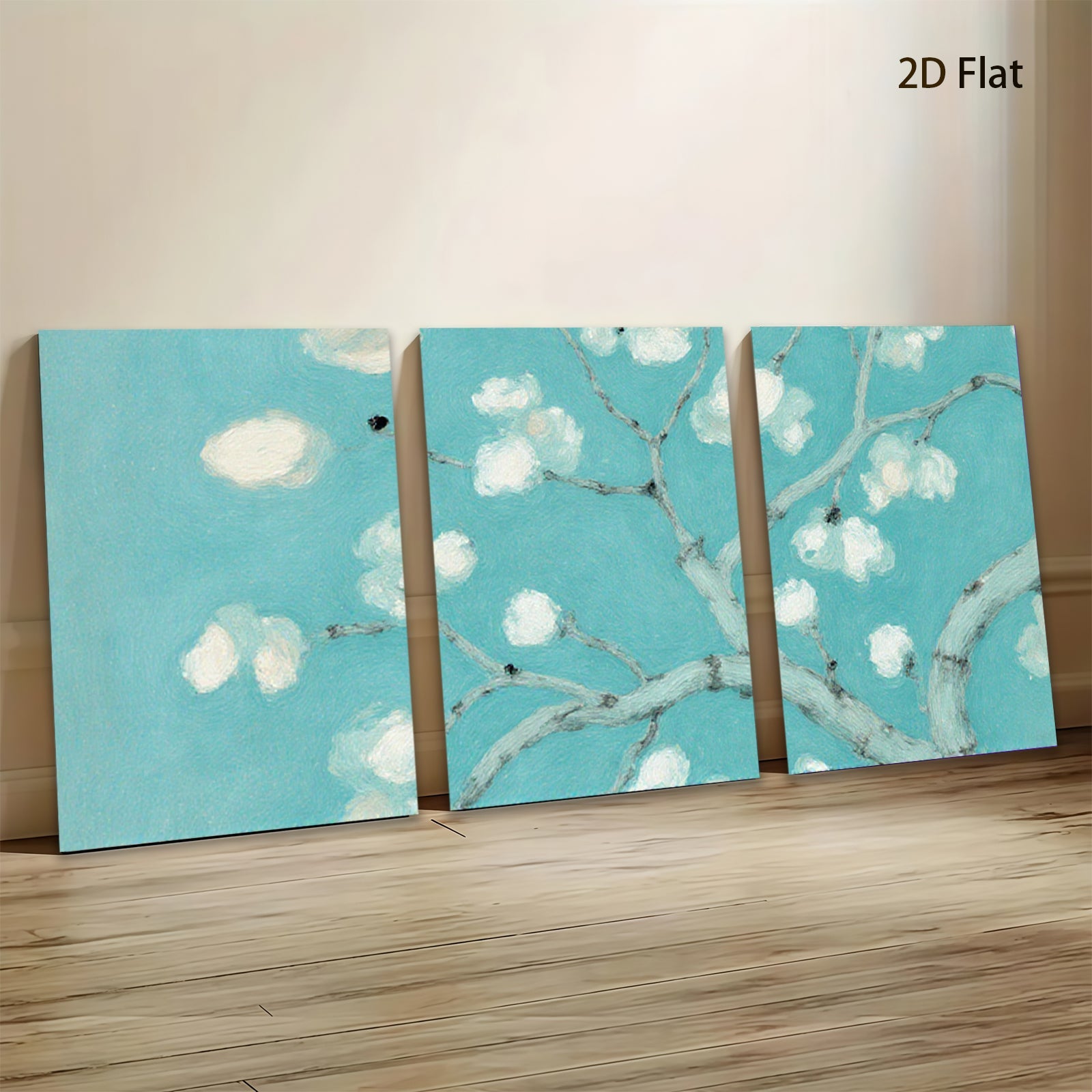 2D flat 1pc Blooming Branch Wall Art Canvas Painting for Living Room Bedroom Home Decor Botanical Floral Modern Farmhouse Style Cozy Textured Gallery Wrapped Ready to Hang