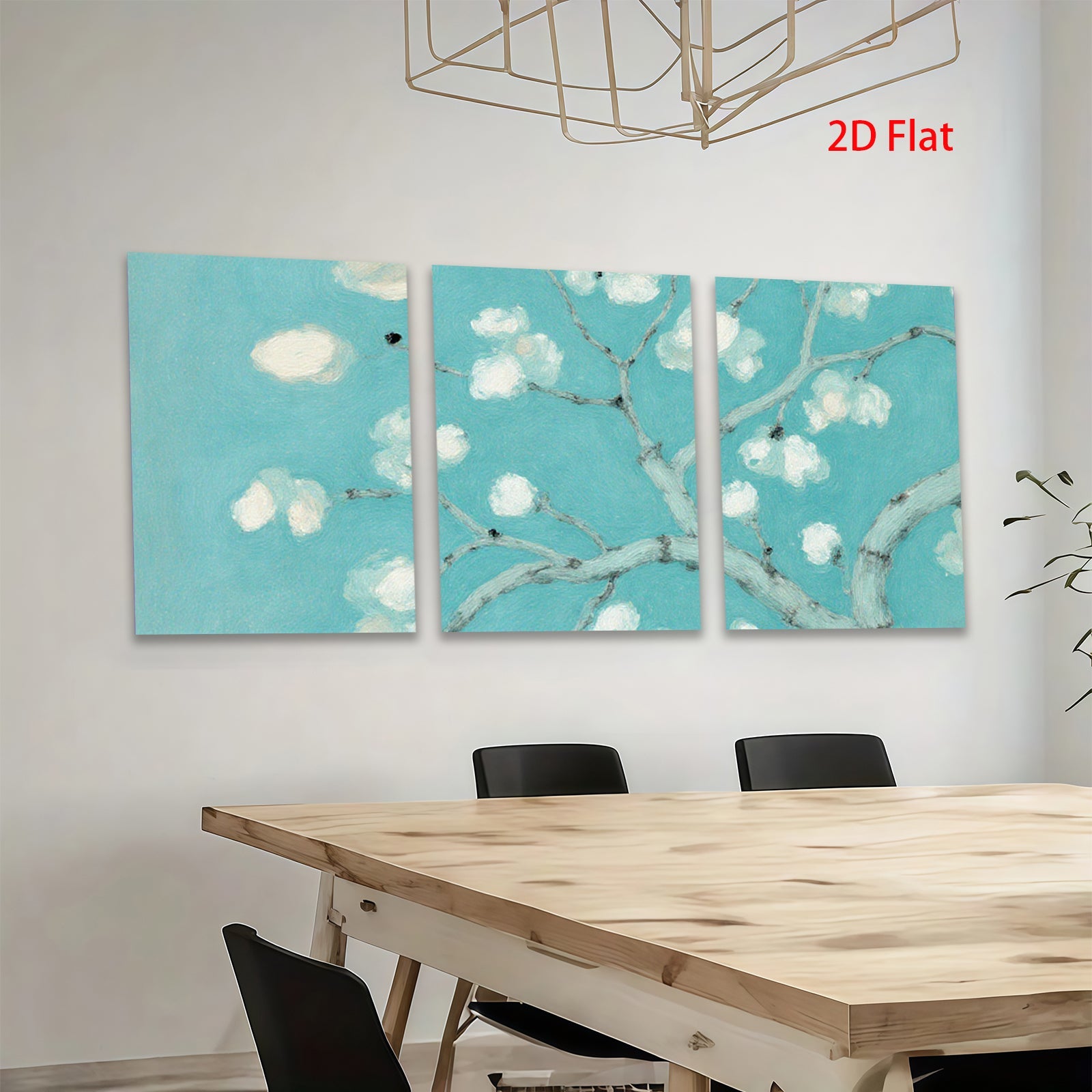2D flat 1pc Blooming Branch Wall Art Canvas Painting for Living Room Bedroom Home Decor Botanical Floral Modern Farmhouse Style Cozy Textured Gallery Wrapped Ready to Hang