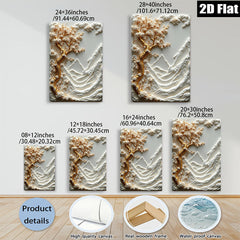 2D flat 1pc Blooming Cherry Blossom Tree Mountainscape Wall Art Canvas Print for Living Room Bedroom Home Decor Modern Farmhouse Style Gallery Wrapped Ready to Hang