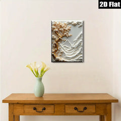 2D flat 1pc Blooming Cherry Blossom Tree Mountainscape Wall Art Canvas Print for Living Room Bedroom Home Decor Modern Farmhouse Style Gallery Wrapped Ready to Hang