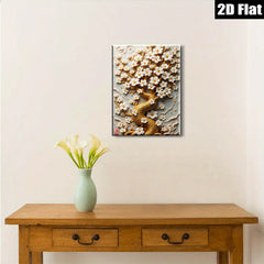 2D flat 1pc Blooming Cherry Tree Wall Art Decor for Living Room Bedroom Home Office Gallery Wrapped Canvas Prints Modern Farmhouse Style Botanical Floral Artwork Cozy Aesthetic