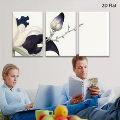 2D flat 1pc Blooming Dark Purple Floral Botanical Study Wall Art Decor Living Room Bedroom Modern Farmhouse Gallery Wrapped Canvas Prints