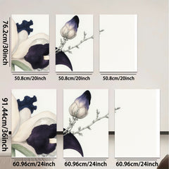 2D flat 1pc Blooming Dark Purple Floral Botanical Study Wall Art Decor Living Room Bedroom Modern Farmhouse Gallery Wrapped Canvas Prints