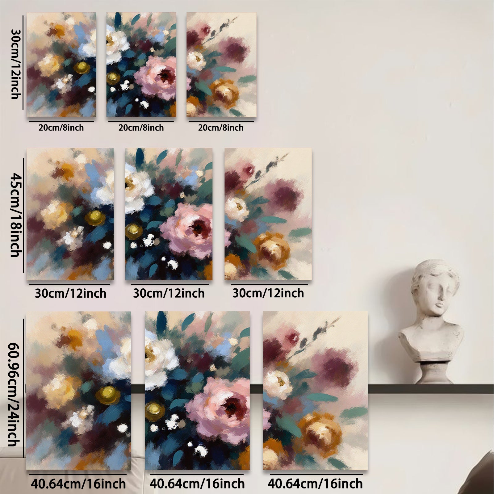 2D flat 1pc Blooming Floral Abstract Canvas Wall Art for Living Room Bedroom Bathroom Home Decor Farmhouse Style Modern Art Prints Ready to Hang