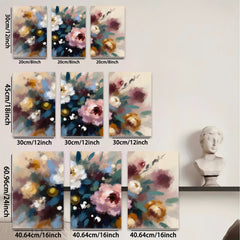 2D flat 1pc Blooming Floral Abstract Canvas Wall Art for Living Room Bedroom Bathroom Home Decor Farmhouse Style Modern Art Prints Ready to Hang