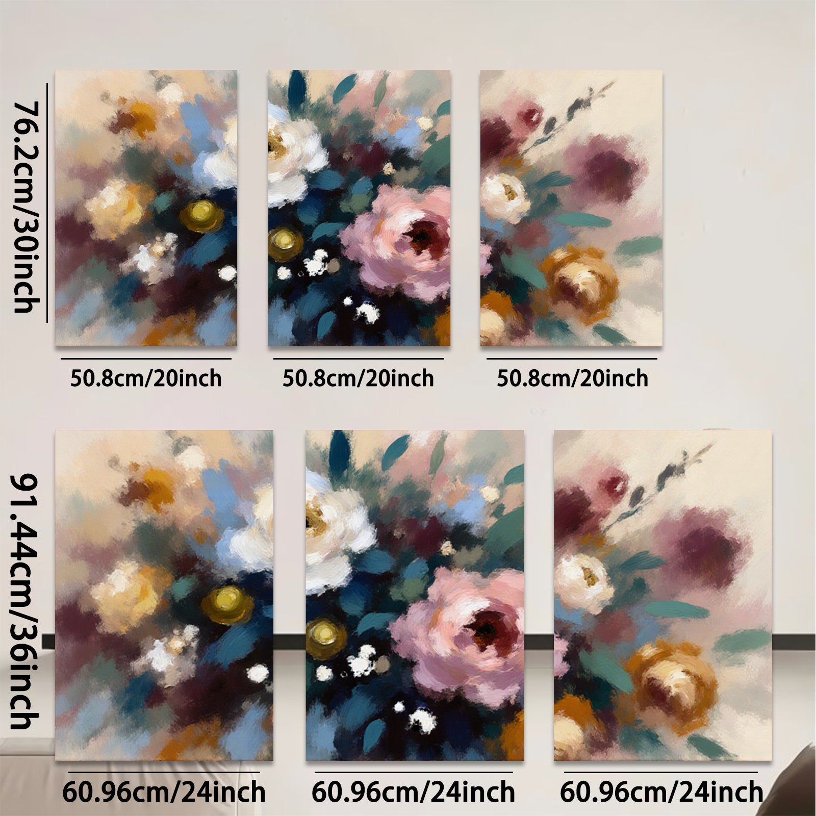 2D flat 1pc Blooming Floral Abstract Canvas Wall Art for Living Room Bedroom Bathroom Home Decor Farmhouse Style Modern Art Prints Ready to Hang