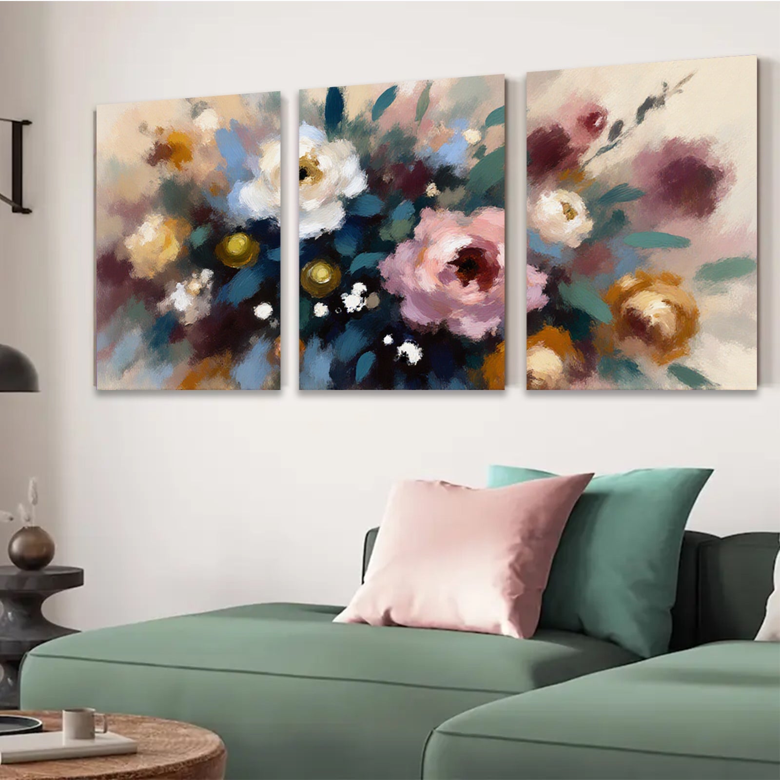 2D flat 1pc Blooming Floral Abstract Canvas Wall Art for Living Room Bedroom Bathroom Home Decor Farmhouse Style Modern Art Prints Ready to Hang
