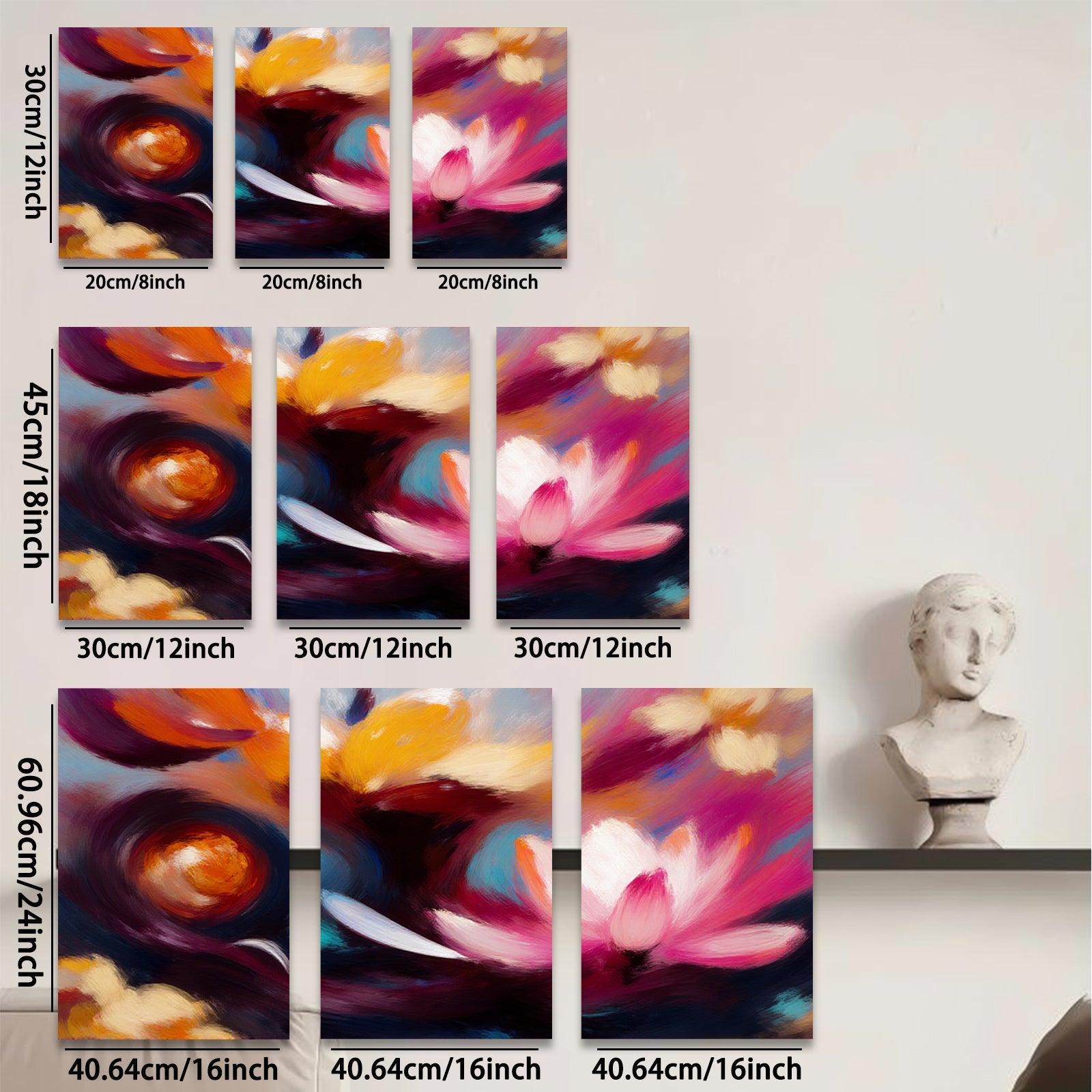 2D flat 1pc Blooming Floral Abstract Canvas Wall Art for Living Room Bedroom Home Decor Modern Farmhouse Style Gallery Wrapped Prints Ready to Hang