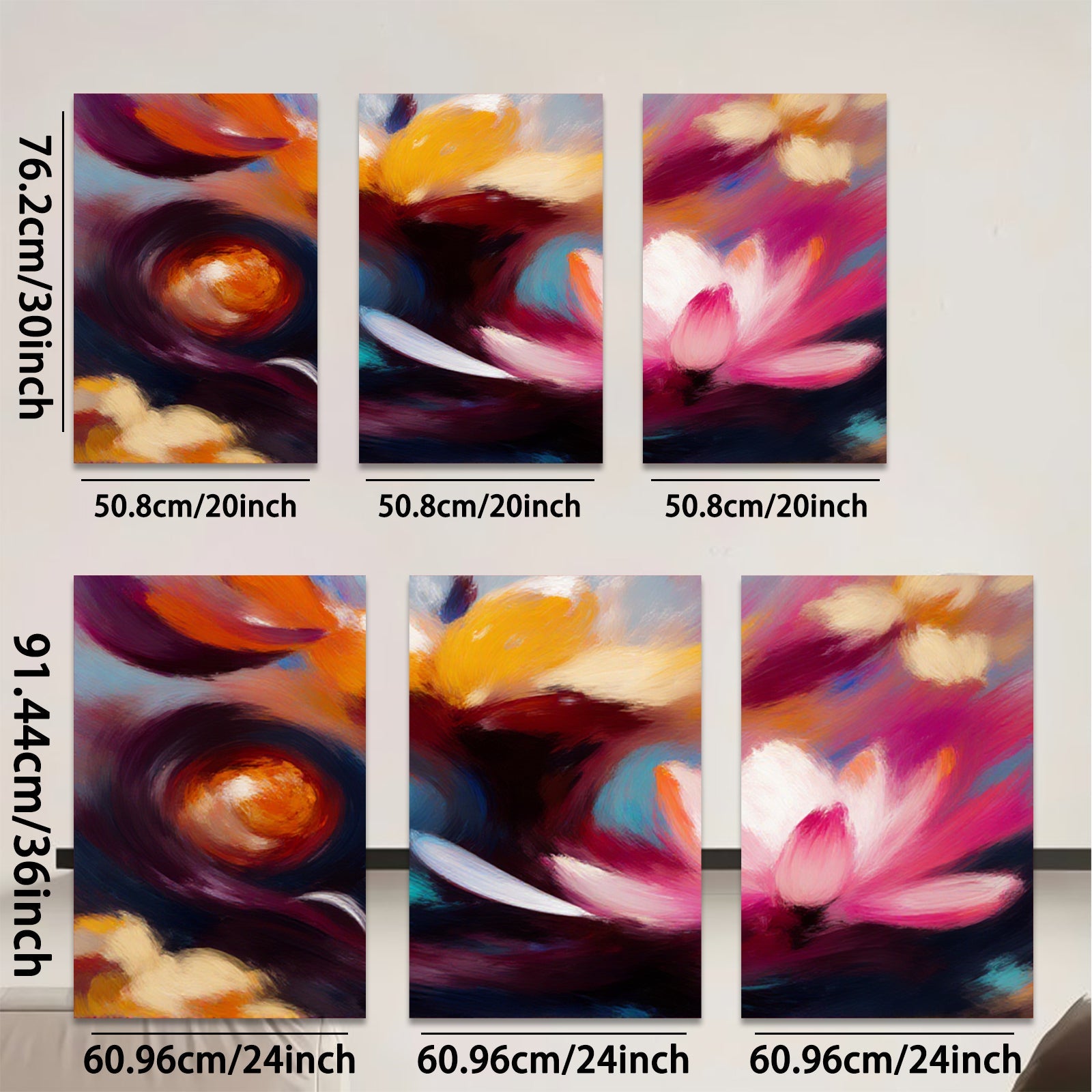 2D flat 1pc Blooming Floral Abstract Canvas Wall Art for Living Room Bedroom Home Decor Modern Farmhouse Style Gallery Wrapped Prints Ready to Hang