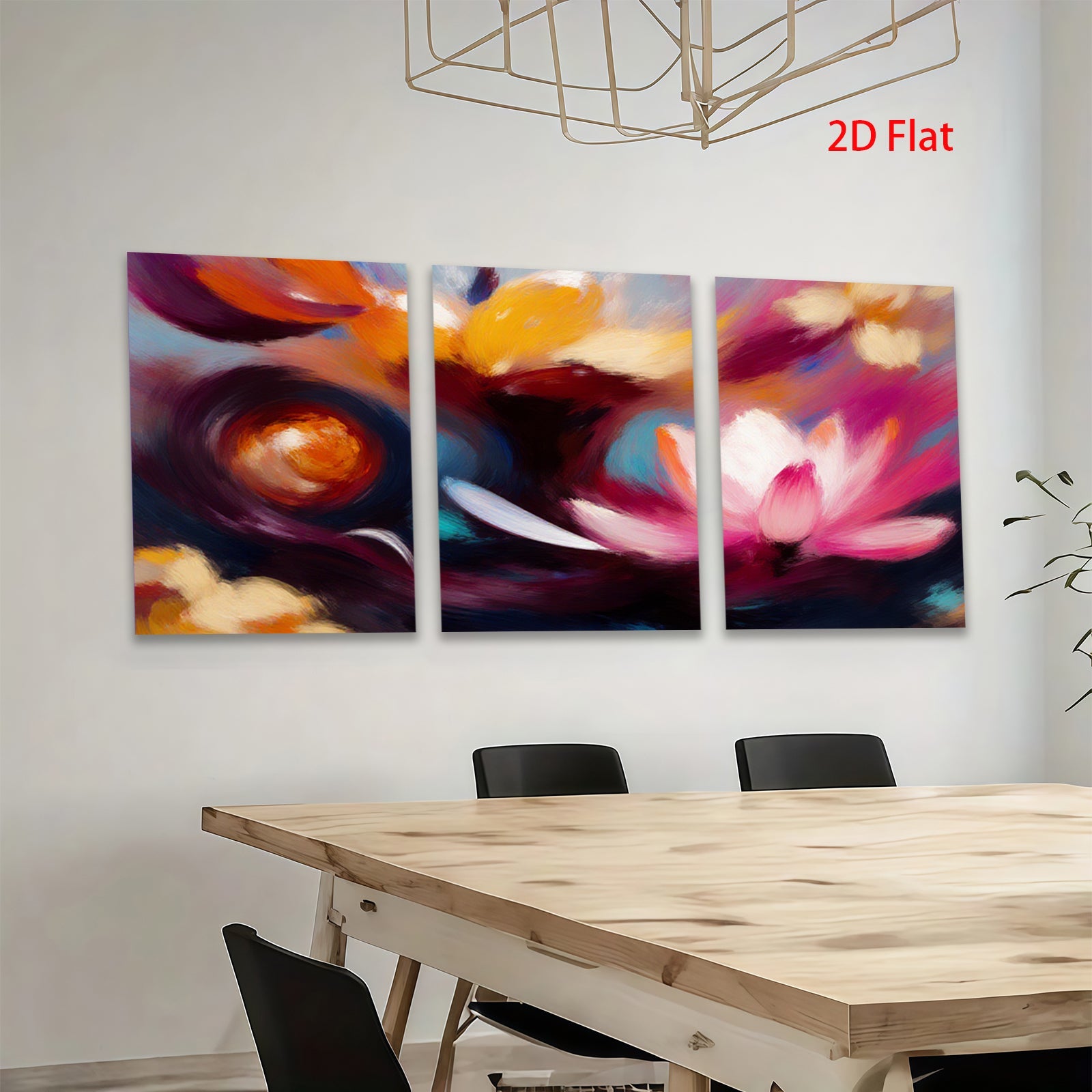 2D flat 1pc Blooming Floral Abstract Canvas Wall Art for Living Room Bedroom Home Decor Modern Farmhouse Style Gallery Wrapped Prints Ready to Hang