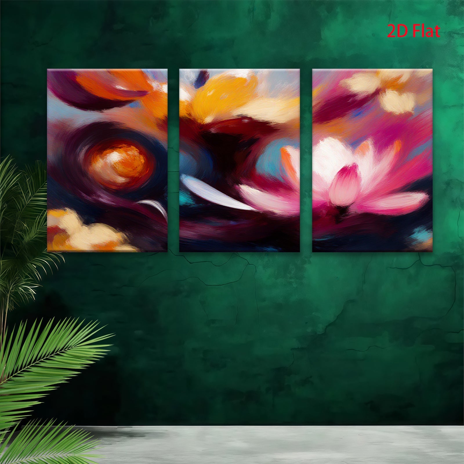 2D flat 1pc Blooming Floral Abstract Canvas Wall Art for Living Room Bedroom Home Decor Modern Farmhouse Style Gallery Wrapped Prints Ready to Hang
