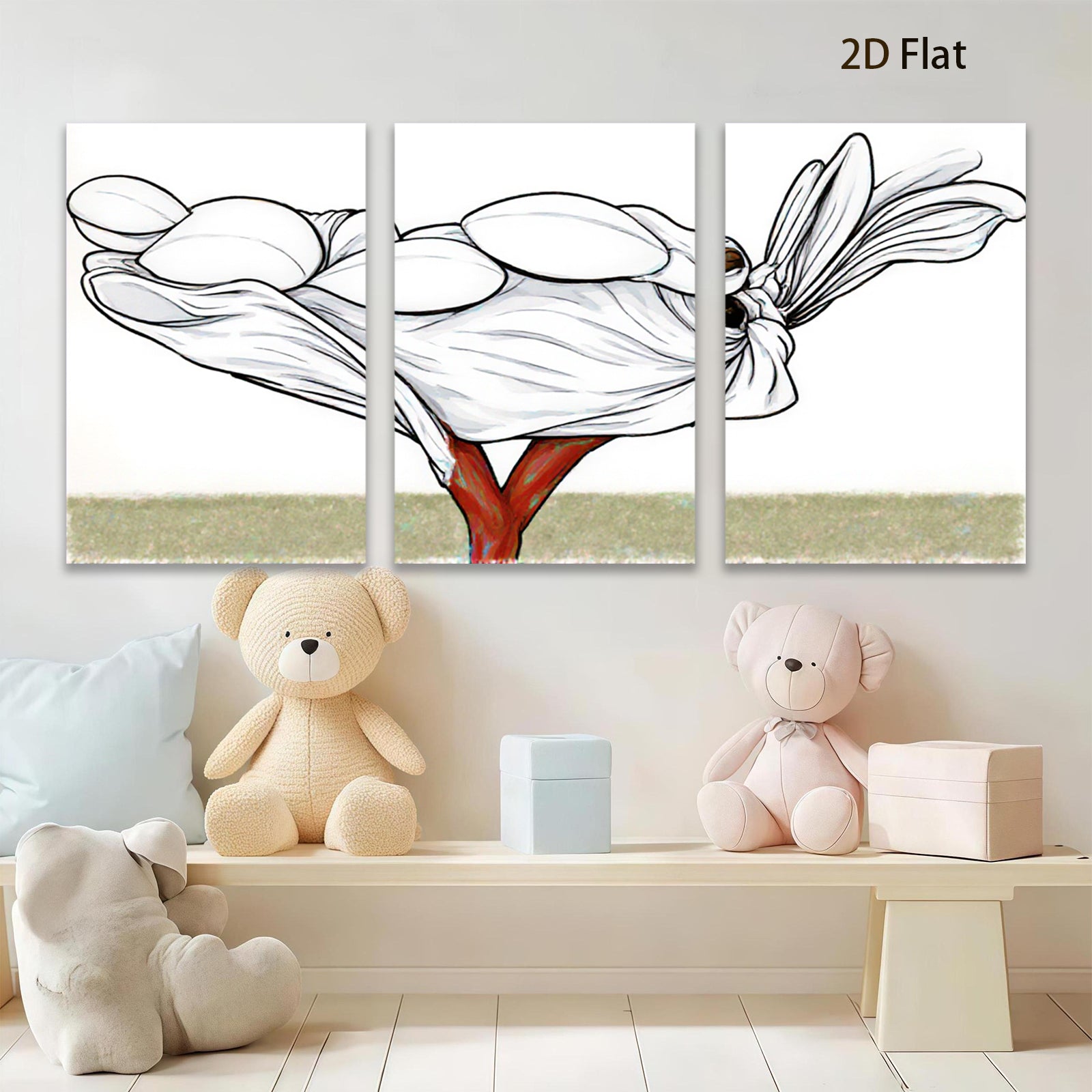 2D flat 1pc Blooming Floral Art Canvas Wall Decor for Living Room Bedroom Office Modern Farmhouse Style Gallery Wrapped Timeless Elegance Ready to Hang