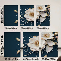 2D flat 1pc Blooming Floral Artwork Delicate White Blossoms Wall Decor Living Room Bedroom Modern Farmhouse Gallery Wrapped Canvas Prints Ready to Hang