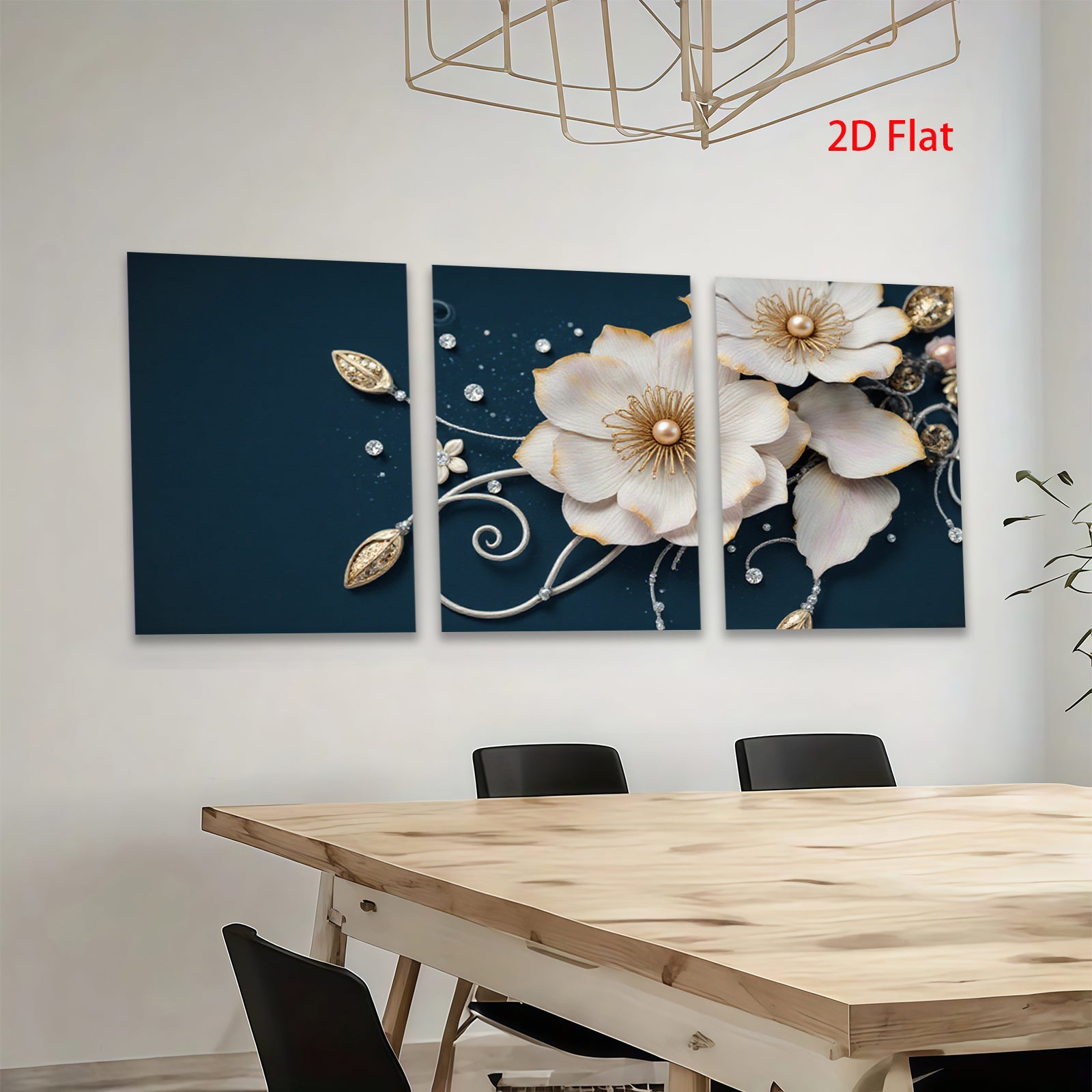 2D flat 1pc Blooming Floral Artwork Delicate White Blossoms Wall Decor Living Room Bedroom Modern Farmhouse Gallery Wrapped Canvas Prints Ready to Hang