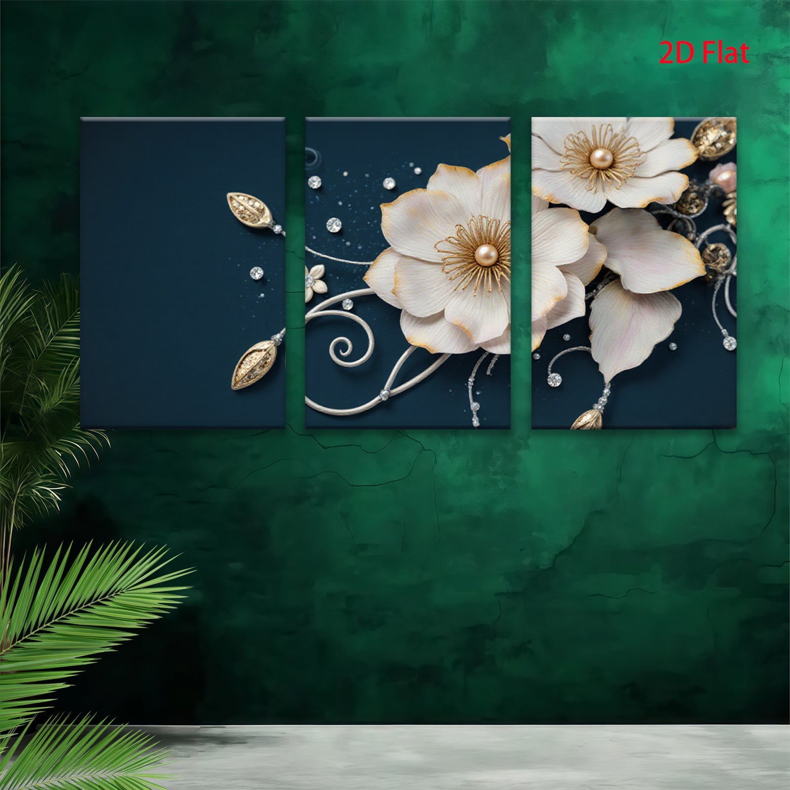 2D flat 1pc Blooming Floral Artwork Delicate White Blossoms Wall Decor Living Room Bedroom Modern Farmhouse Gallery Wrapped Canvas Prints Ready to Hang