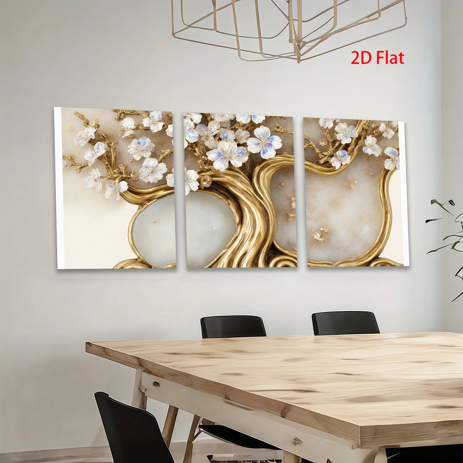 2D flat 1pc Blooming Floral Double Framed Wall Art Canvas Prints for Living Room Bedroom Home Decor Gallery Wrapped Modern Farmhouse Style