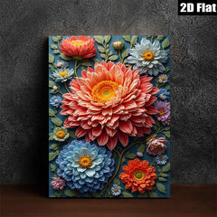 2D flat 1pc Blooming Floral Garden Wall Art Decor Living Room Bedroom Bathroom Canvas Prints Modern Farmhouse Style Gallery Wrapped Artwork Ready to Hang Chic Home D��cor