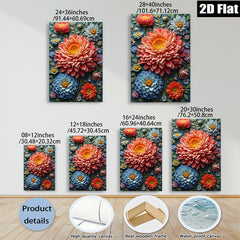 2D flat 1pc Blooming Floral Garden Wall Art Decor Living Room Bedroom Bathroom Canvas Prints Modern Farmhouse Style Gallery Wrapped Artwork Ready to Hang Chic Home D��cor