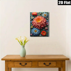 2D flat 1pc Blooming Floral Garden Wall Art Decor Living Room Bedroom Bathroom Canvas Prints Modern Farmhouse Style Gallery Wrapped Artwork Ready to Hang Chic Home D��cor