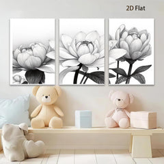 2D flat 1pc Blooming Floral Sketch Botanical Wall Art Prints Living Room Bedroom Home Decor Gallery Wrapped Canvas Prints Modern Farmhouse Style