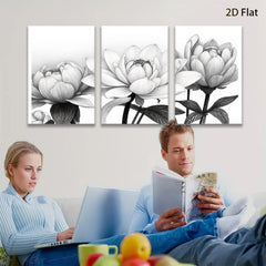 2D flat 1pc Blooming Floral Sketch Botanical Wall Art Prints Living Room Bedroom Home Decor Gallery Wrapped Canvas Prints Modern Farmhouse Style