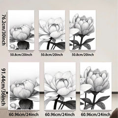 2D flat 1pc Blooming Floral Sketch Botanical Wall Art Prints Living Room Bedroom Home Decor Gallery Wrapped Canvas Prints Modern Farmhouse Style