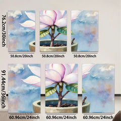 2D flat 1pc Blooming Magnolia Pottery Plant Botanical Wall Art Decor for Living Room Bedroom Office farmhouse style modern gallery wrapped canvas prints