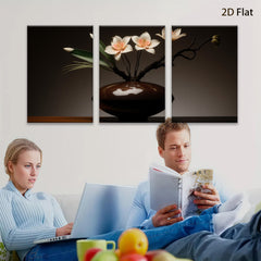 2D flat 1pc Blooming Orchid Vase Still Life Botanical Wall Art Decor Living Room Bedroom Modern Farmhouse Gallery Wrapped Canvas Prints Ready to Hang