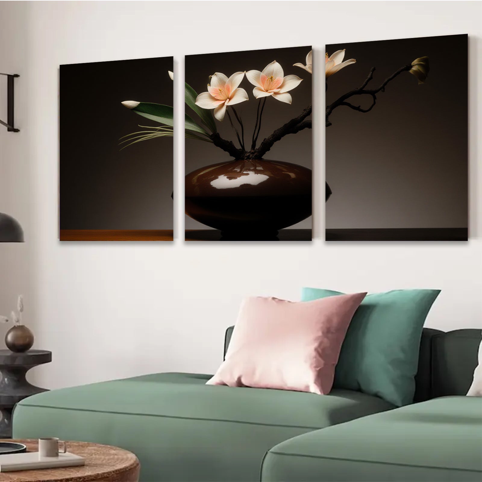 2D flat 1pc Blooming Orchid Vase Still Life Botanical Wall Art Decor Living Room Bedroom Modern Farmhouse Gallery Wrapped Canvas Prints Ready to Hang