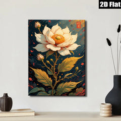 2D flat 1pc Blooming Peony Botanical Wall Art Floral Home Decor Living Room Bedroom Canvas Print Modern Farmhouse Style Aesthetic Room Refresh Gift Idea