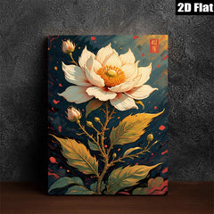 2D flat 1pc Blooming Peony Botanical Wall Art Floral Home Decor Living Room Bedroom Canvas Print Modern Farmhouse Style Aesthetic Room Refresh Gift Idea