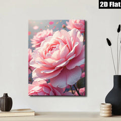 2D flat 1pc Blooming Pink Peonies Floral Wall Art Living Room Bedroom Home Decor Farmhouse Style Canvas Prints Modern Artwork for Bathroom Kitchen Dining Room Gallery Wrapped Ready to Hang