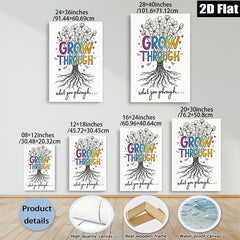 2D flat 1pc Blooming Resilience Floral Wall Art Inspiring Growth Home Decor Living Room Bedroom Gallery Wrapped Canvas Prints Modern Farmhouse Aesthetic