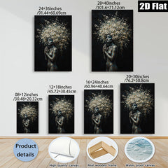 2D flat 1pc Blooming Spirit ethereal floral nude portrait wall art bedroom living room modern farmhouse gallery wrapped canvas print