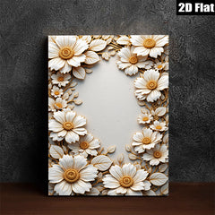 2D flat 1pc Blooming White Floral Wall Art Decor for Living Room Bedroom Gallery Wrapped Canvas Modern Farmhouse Style Cozy Home Decor
