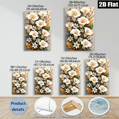 2D flat 1pc Blooming White Lilies Floral Wall Art Botanical Prints Living Room Bedroom Home Decor Farmhouse Style Gallery Wrapped Canvas Prints