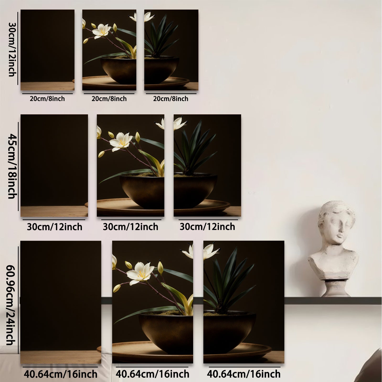 2D flat 1pc Blooming White Lilies Pottery Still Life Botanical Wall Art Farmhouse Decor Living Room Bedroom Modern Canvas Prints