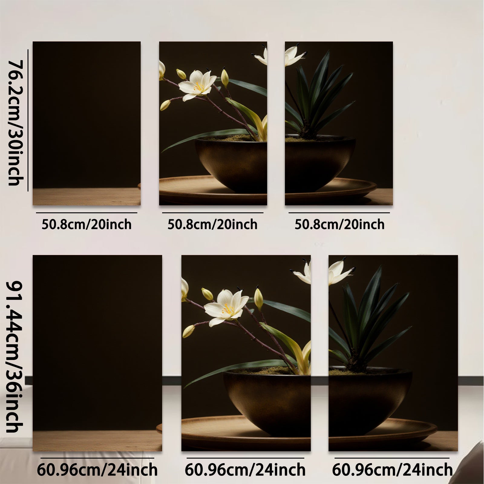 2D flat 1pc Blooming White Lilies Pottery Still Life Botanical Wall Art Farmhouse Decor Living Room Bedroom Modern Canvas Prints